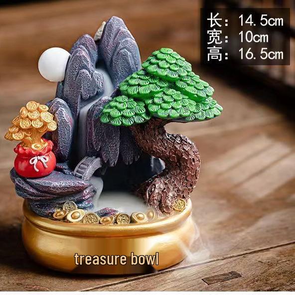 Retro Resin Backflow Incense Burner for Home and Tea Ceremony