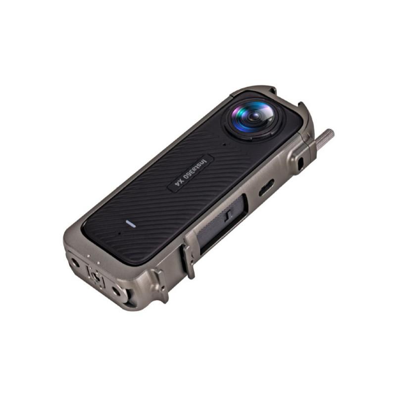For Insta360 X4 Metal Protective Cage Panoramic Action Camera Case Rig with Cold Shoe Mount for Insta 360 X4 Accessories