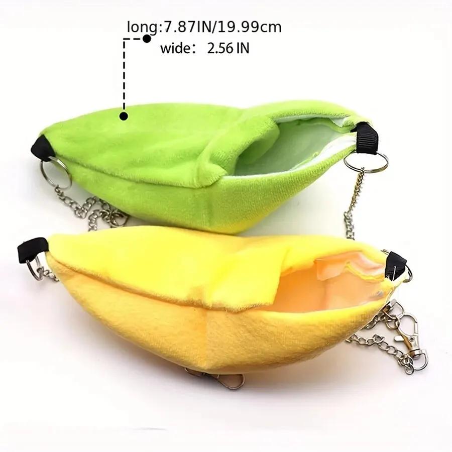 Small Pet Hamster Banana Cotton Nest Winter Warm Hanging Hammock Hanging Nest Moon Boat Shaped Hanging Swing Bed Rabbit Cage