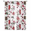 Christmas And Winter Flowers Curtains For Living Room Bedroom Home Decoration Window Voile Tulle Curtain Drapes