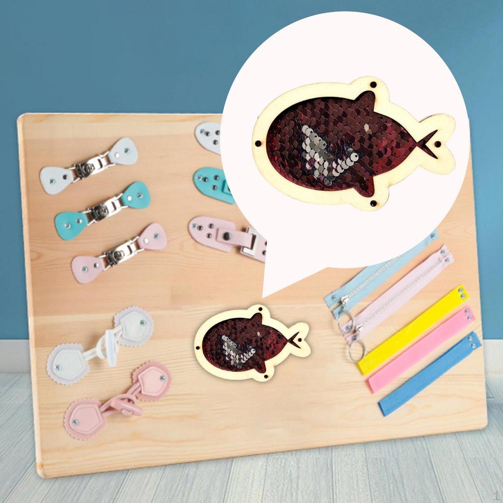 Busy Board Sequins DIY Material Practical Skill Montessori Toy for Kids Boys and Girls