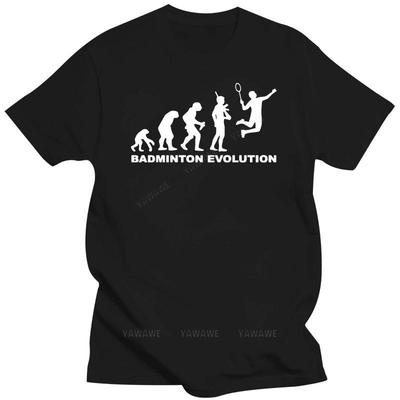 Nová Módní Horký Prodej Bavlna Unisex Evoluce BADMINTONU Tričko - Vtipná Badmintonová Raketa Míček Top Tričko