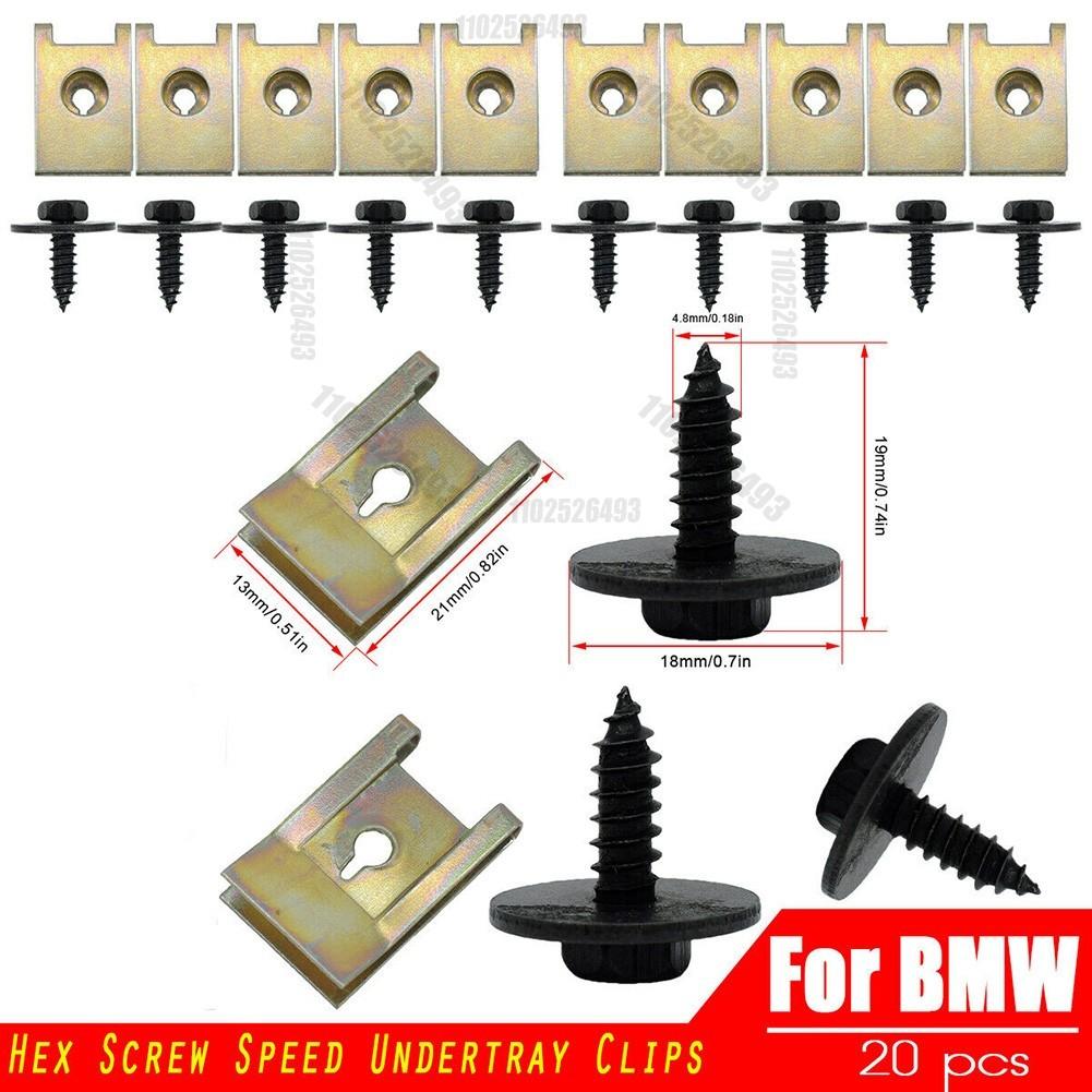 60pc U-Shape Metal Nut/Screw Washers for BMW E46 E92 E90 F10 Car Fender Bumper Cross Head Screws Engine Guard Clip Chassis Sheet