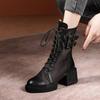Fashion Mesh Breathable Women's 2025 Summer New Fashion Baotou Mid-tube Cool Boots Lace-up Hollow Mesh Boots
