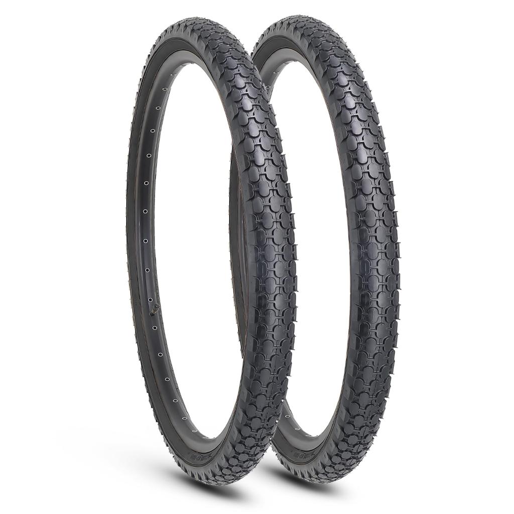 MOHEGIA 24x2.125" Bicycle Tires: Set of 2, 24" 57-507mm All-Terrain Replacement Tires - Cruiser/City Bike/MTB - Black