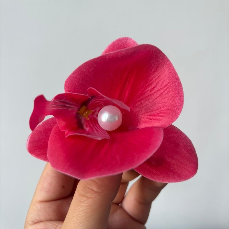 Sweet Phalaenopsis Hair Clip Women's Vacation Versatile Side Clip Artificial Flower Hair Accessories