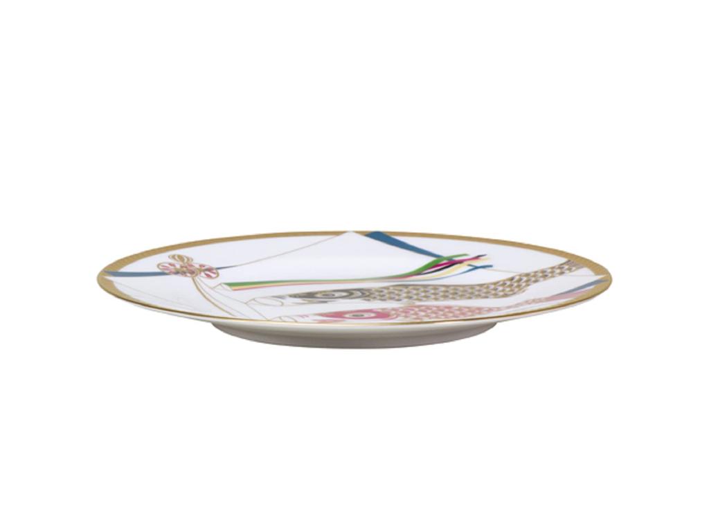 Okura Kunstkeramik, 20cm Koinobori (Karpfenstreamer) Dekorative Platte, Hergestellt in Japan, 3H/3516