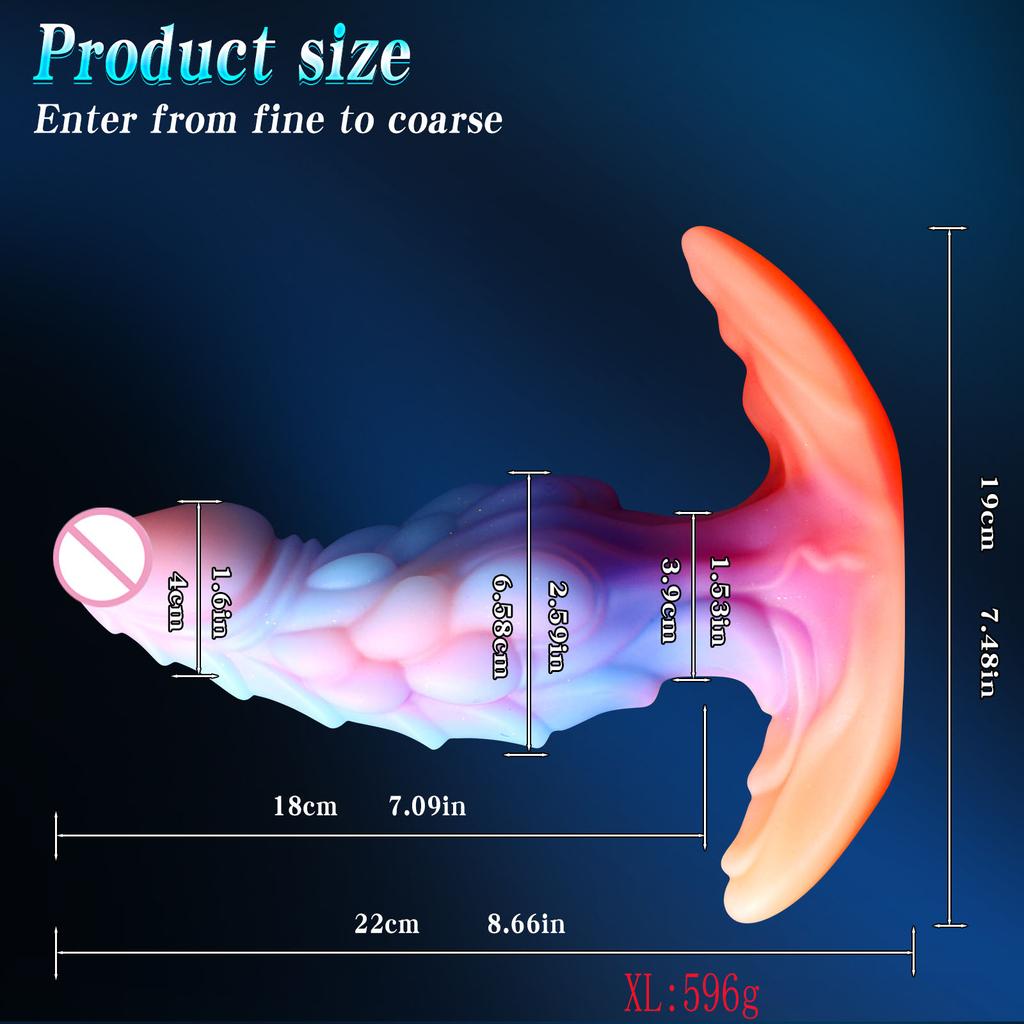 Luminous Monster Dildo Wearable Anal Plug Huge Penis Alien Anal Dildo Masturbator Butt Plug Dilator Sex Toys Vaginal Clitoral Anal Stimulation Unisex