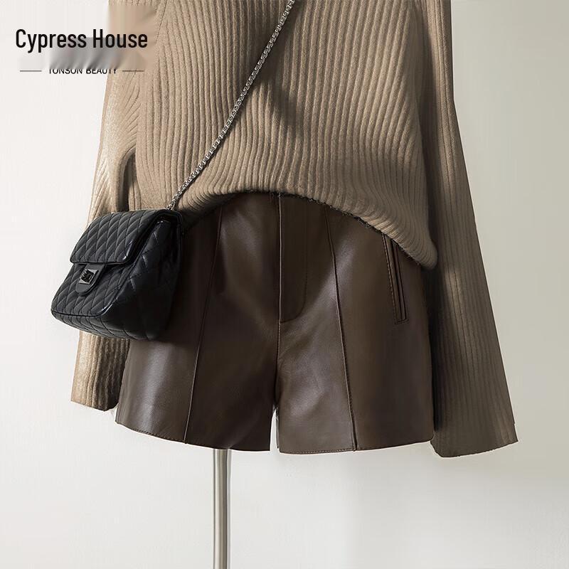 

Элегантные женские шорты Sibaishe из искусственной кожи с завышенной талией, стройнящие M