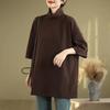 Pullovers Tops Women Long Sleeves Blouse Oversized Half Turtleneck Loose Long Sleeve Shirt Slim Pullover Tops