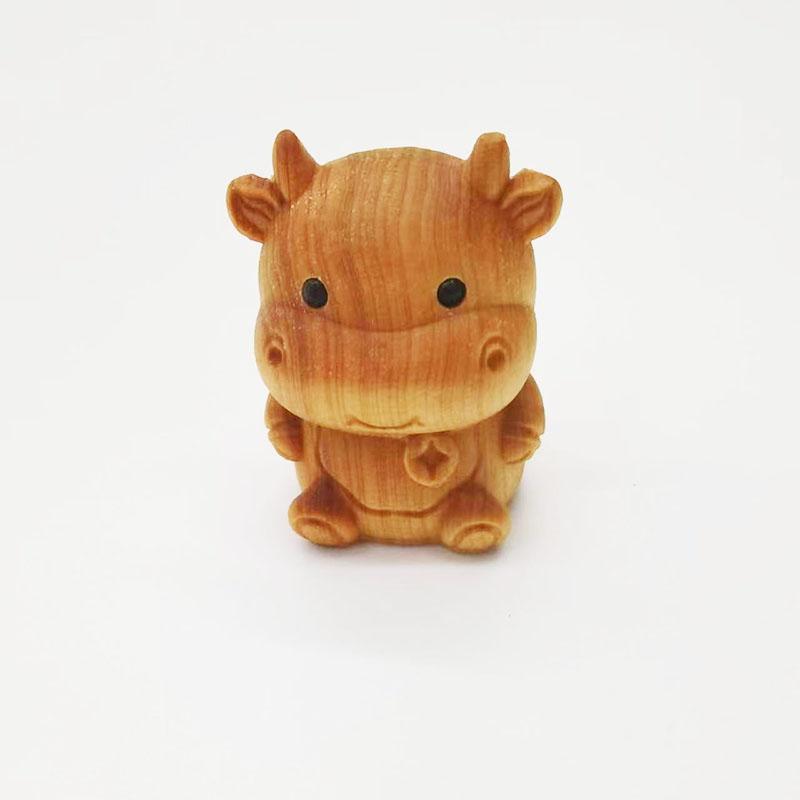 Mini Holz 12 Tierkreiszeichen Drache Affe Küken Ochse Tiger Hase Schlange Maus Tiere Figur 1,96" Büro Wohnkultur Geburtstagsgeschenk