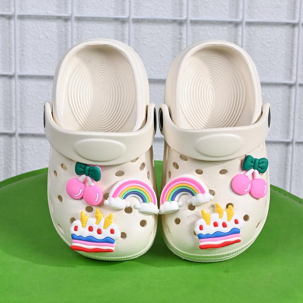 

New Summer Children s Slippers Rainbow Cherry Cake Casual Sandals - Breathable Non-Slip for Boys Girls - Home & Beach Wear 23