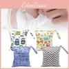 Cartoon Pattern Diaper Bag Knitted Flat Fabric Double Zipper Printing Digital
