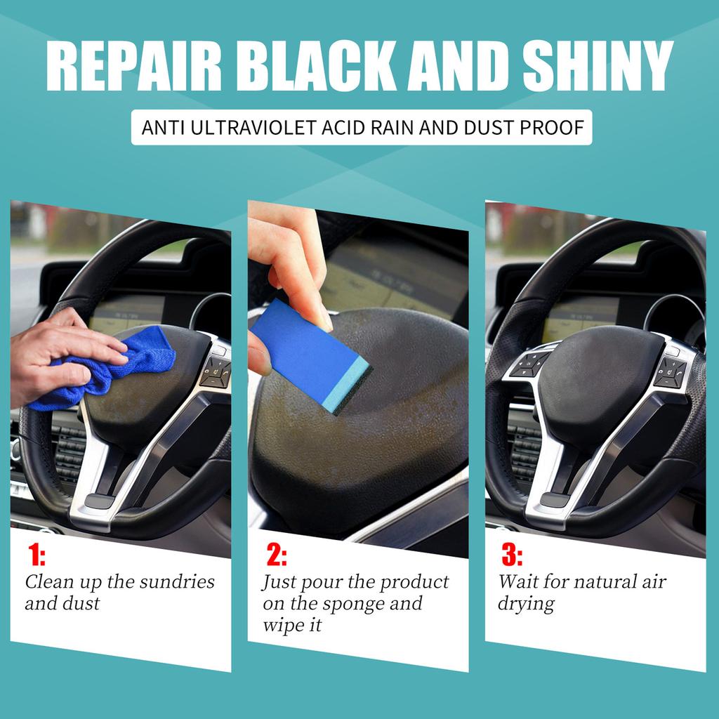 30ml 50ml Car Plastic Parts Retreading Agent Instrument Panel Wax Auto Interior Plastic Seat Leather Refurbishment Cleaner Agent