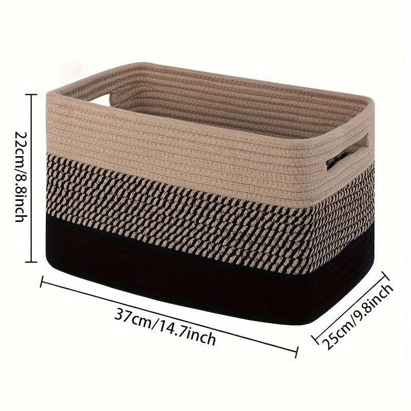 Miflame Color-Block Cotton Rope Storage Basket