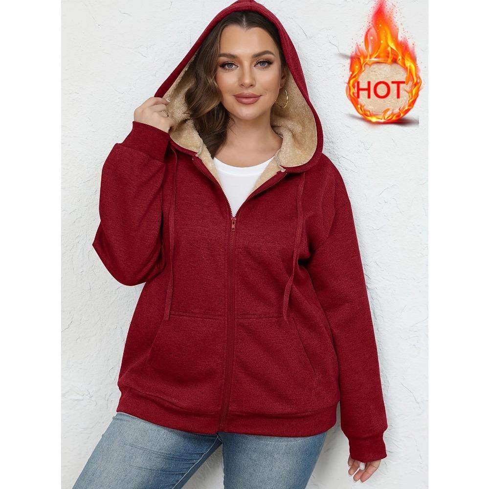 New Winter Warm Plush Hooded Sweatshirt for Women