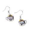 Korean version cute white K water cup black cat ear buckle sweet cute earrings
