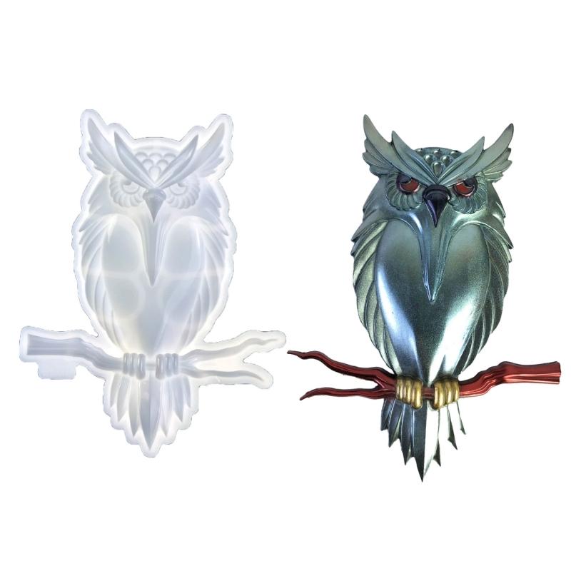 Creative and Stunning Owl Statues Expory Resin Moulds Reusable Silicone Mold Transparent/Blue Resin Mold for Gift Making