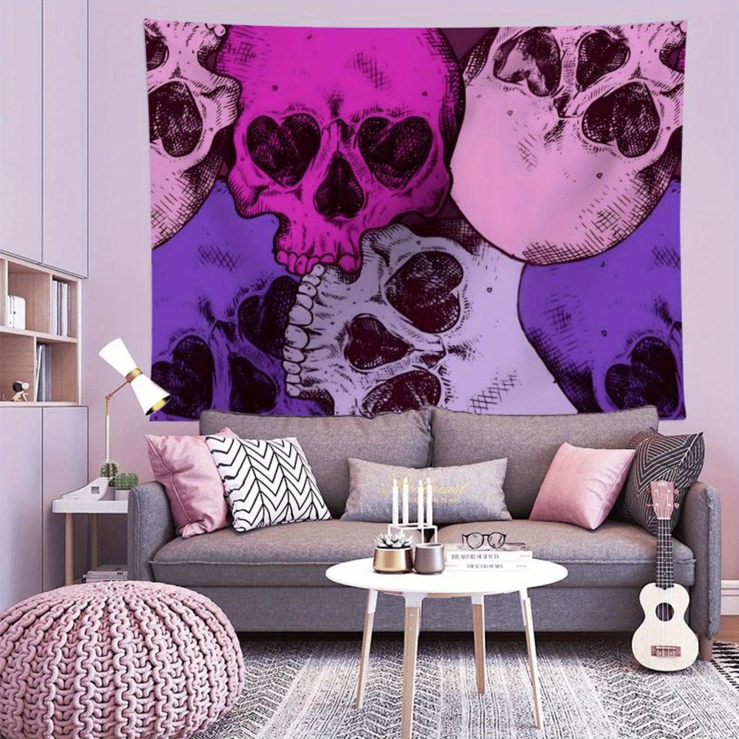 

Love Skulls Tapestry - Gothic Heart Art Design, Perfect Gift for Home and Dormitory, Fashionable and Unique Wall Decorations 70x70cm
