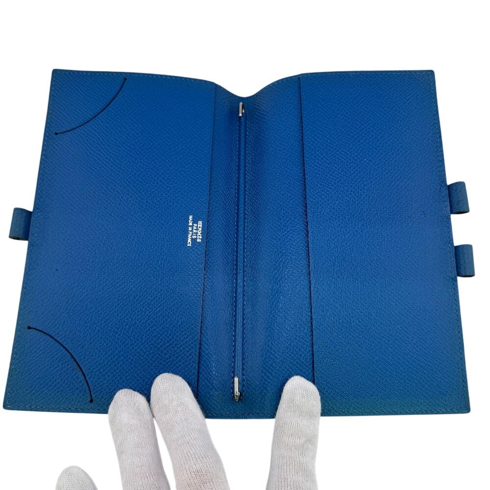 HERMES leather leather Agenda Vision Notebook cover blue leather mens Used