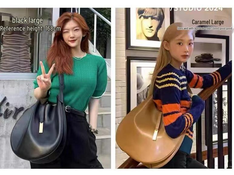 Damen Wildleder Equestrian Achselhöhlen Knödel Handtasche - Trendige Halbmond Tragetasche