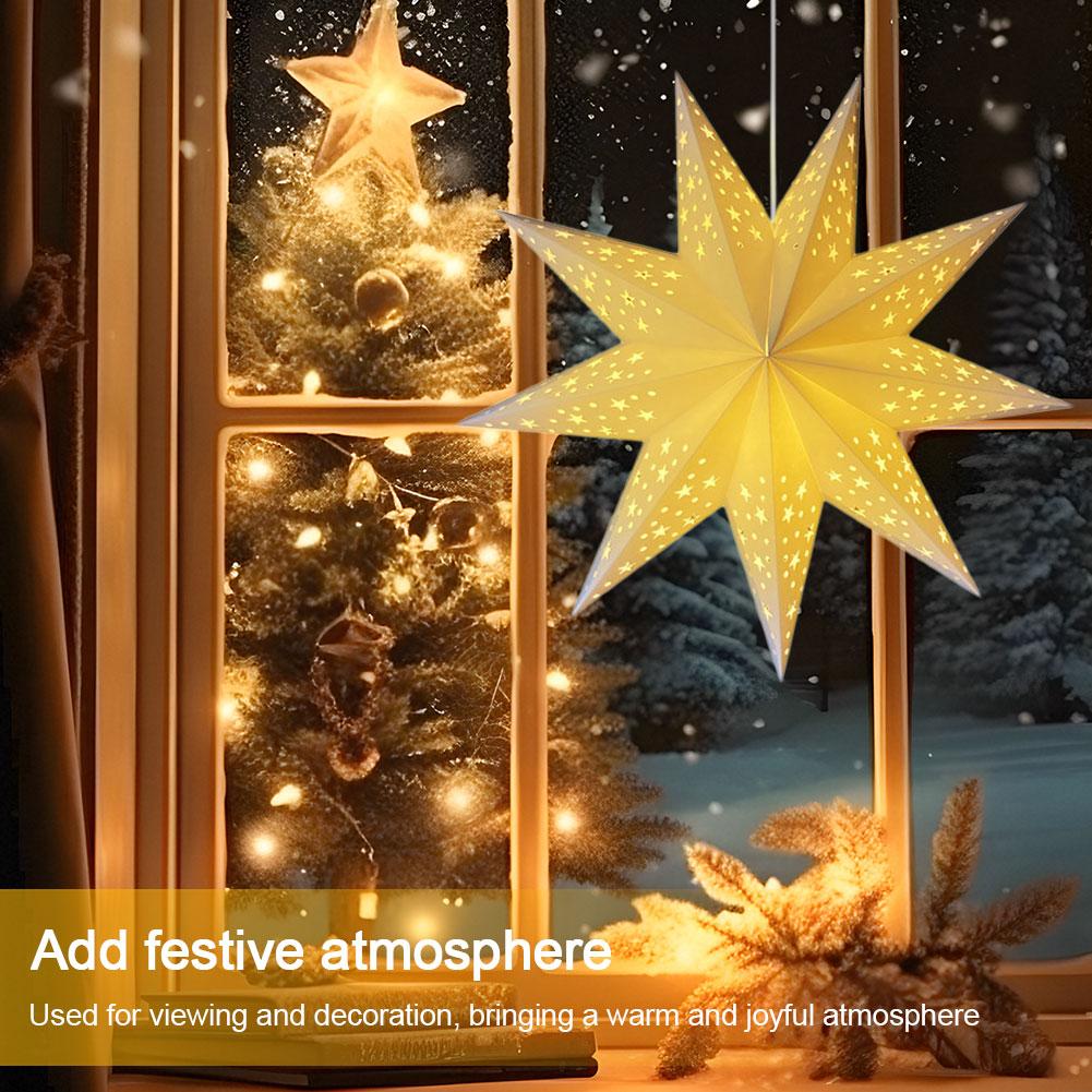 2Pcs Illuminated LED Paper Lampshade 3D Folding Style Festival Lampshade Multi-Purpose Hanging Pendant Lampshade for Home Decor