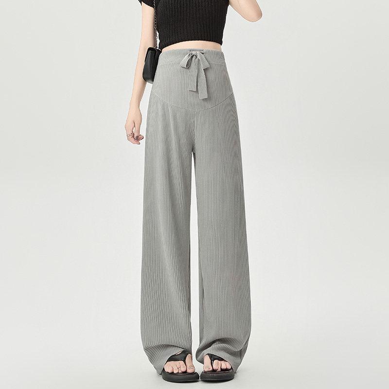 

2026 New Style Summer Maternity Wide-Leg Pants - Lightweight, No-Belly Pressure, Petite to Plus Size, Spring Wear L (110-135 jin) серый