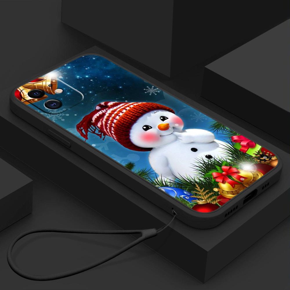 

Samsung Galaxy A24 A54 для iPhone 11 12 13 14 15 Pro Max Xiaomi Redmi 13C Huawei Straight Edge Мягкий чехол для телефона A7 С Рождеством Медведь Олень арт милый Redmi Note 13 Pro 4G чёрный