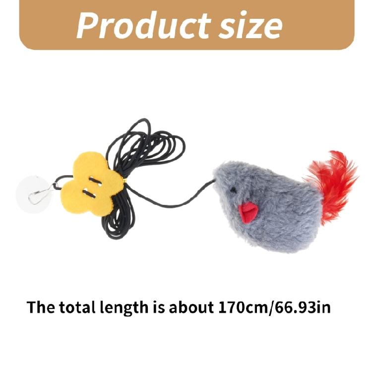 2Pcs Door Mounted Cats Play Toy Mouse Elastic Mouse Toy with Squeaker Door Hanging Plush Teaser Toy for Pet Entertainment