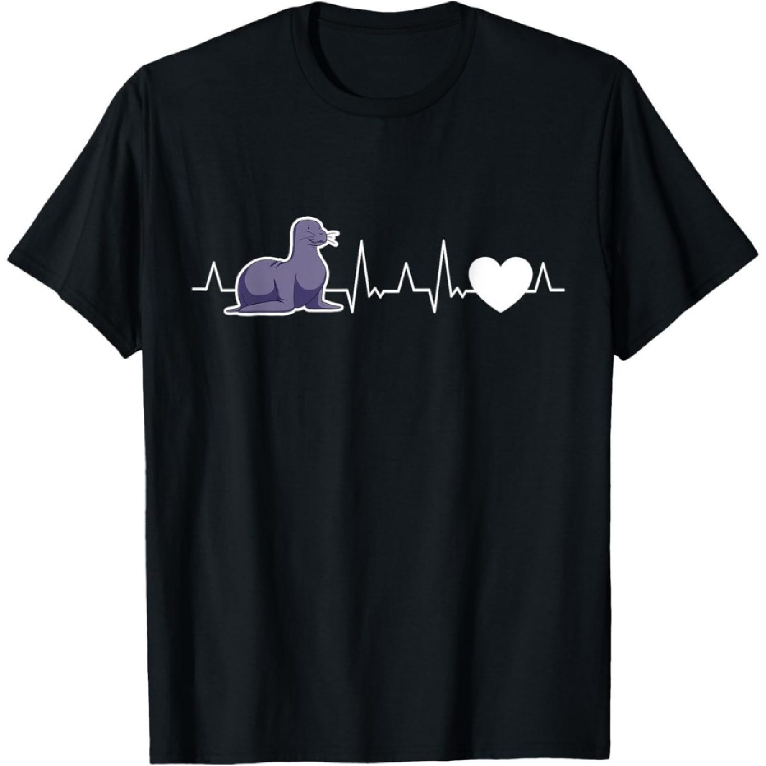 Seal Heartbeat Sea lion Seal T-Shirt S
