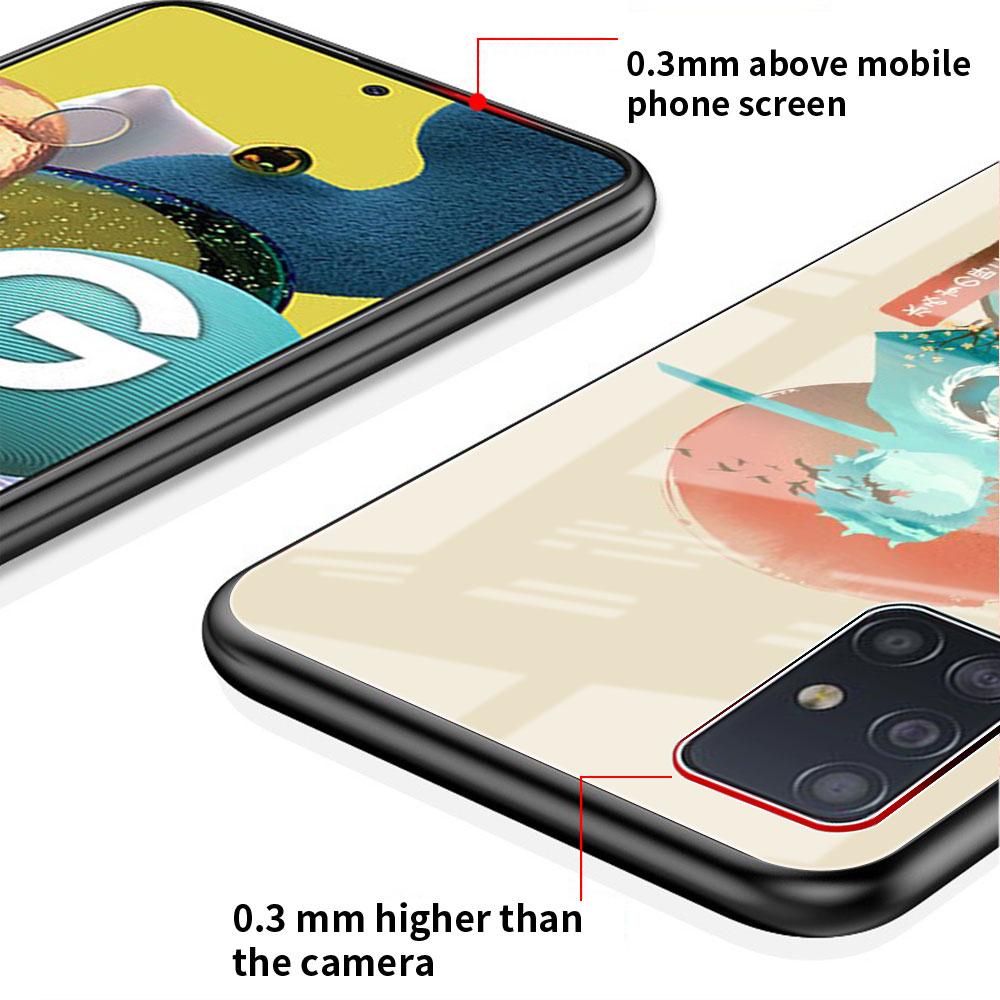 Glass Case For Samsung Galaxy A52 A71 A50 A51 A70 A21s A31 A72 A10 A12 A30 A22 5G Phone Cover Demon Slayer Anime