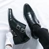 Fashion 2025 New Men's Pointed Toe Loafers Leather Slip-On Dress Shoes for Business Casual Business Shoes Classic Men Shoes for Wedding