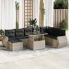 VidaXL Garden Lounge Set 9 Pcs with Light Grey Cushions Wicker 3326693