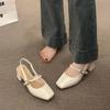 2025 summer new fairy style thick heel sandals female Mary Jane single shoes versatile bag head word with high heels