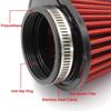 BT-1Pcs Universal Round Tapered Car Motorcycle Air Filter 51Mm 2 Inch Intake Filter-Red