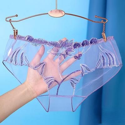 Transparente Sexy Damenhöschen Dessous Blumen Stickerei Weibliche Unterhose Unterwäsche Slips
