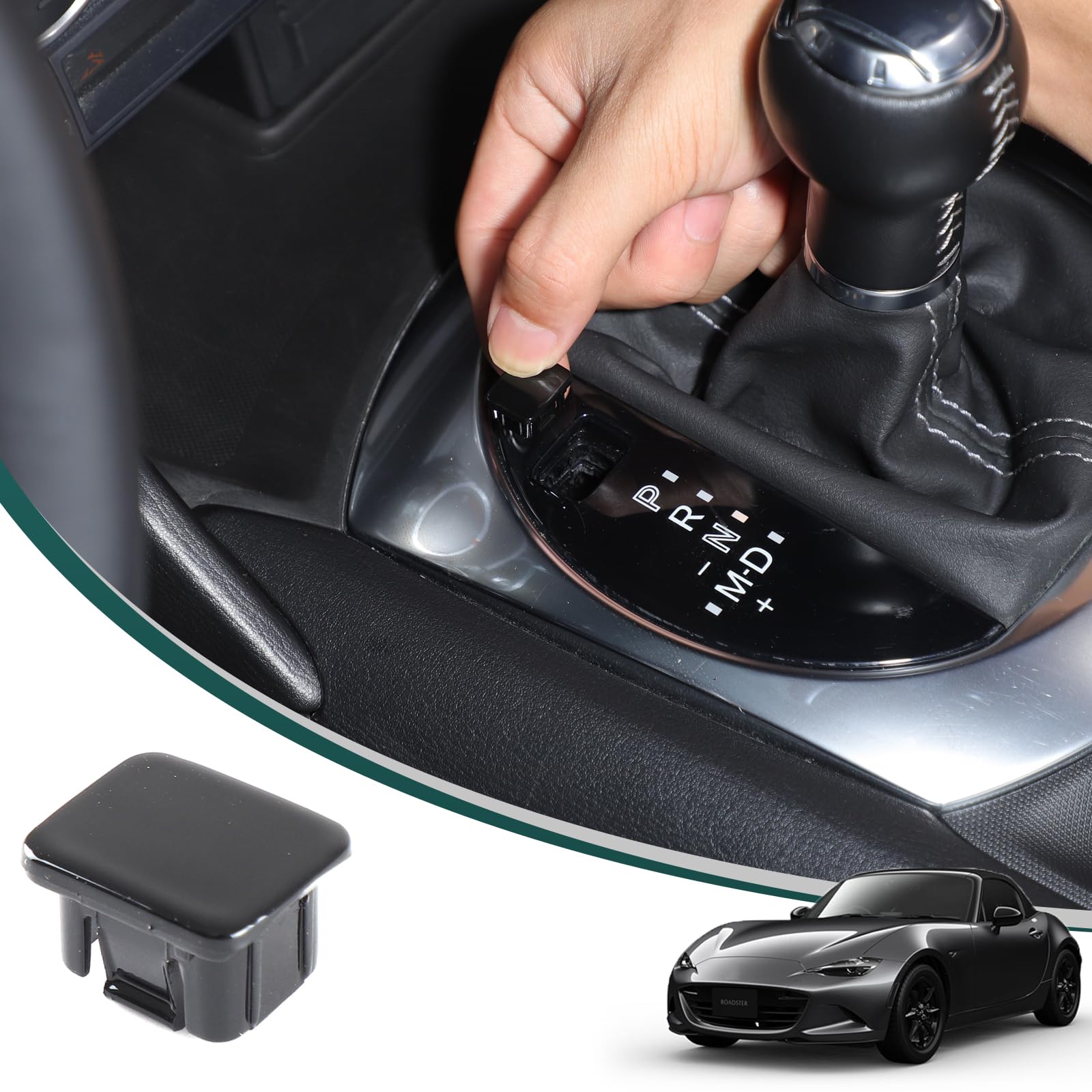 

Кнопка разблокировки рычага переключения передач Hcilloend Замена кнопки для нового Mazda Roadster Изготовлена из легкого интерьера Настраиваемые автомобильные аксессуары Крышка/Нажим ND, ABS,