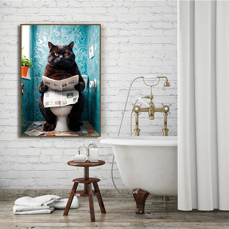 Your Butt Napkins Canvas Painting Panda Cat Raccoon Monkey Pug Poster Prints Funny Toilet Picture Modern for Bathroom Decor