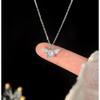 925 Sterling Silver Crown Angel Wing Pendant Necklace for Women , Rhinestone - Encrusted Fairy Princess Jewelry