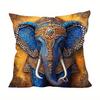 Home Decor Exquisite Blue and Gold Elephant Pattern Pillow Pattern Cushion Cover Suitable for Sofa Bedroom Car Pillow Cover