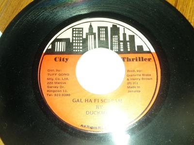 7inch Record DUCKMAN - Gal Ha Fi Scream NONE City Thriller Jamaica Reggae, Ska & Dub Used