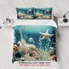 3pcs Blue Queen King Size Duvet Cover With 2 Pillowcases 3D Printed Coral Reef Sealife Soft Bedding Sets Comforter Not Included