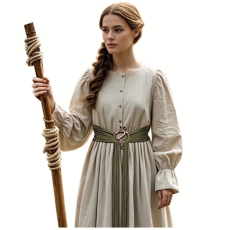 Medieval Long Rope Ring Knotted Belt For Women, Norse Witch Waist Knotted Rope Belt, Viking Renaissance Costume Accessories