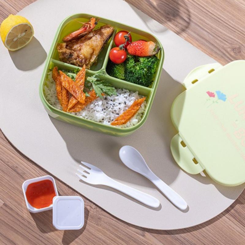 Quadratische Lunchbox Tragbar Studenten Lunchbox Obst Lebensmittelbehälter Picknick Reise Camping Outdoor Bento Box Geschirr Kindergeschenk