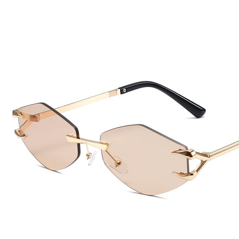 

Retro Rimless Rivet Hook Hexagon Sunglasses Women For Men Sun Glasses Luxury Brand Designer Punk Popular Hip Hop Eyeglasses UV