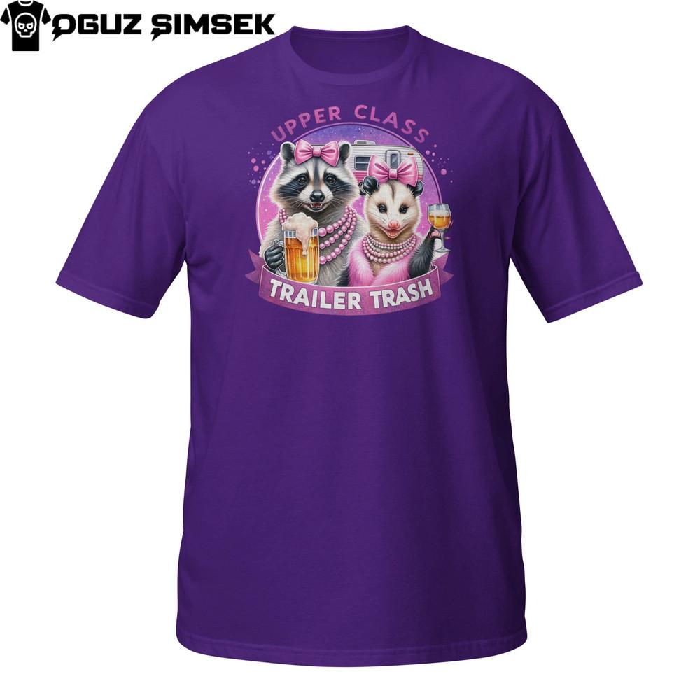 

Upper Class Trailer Trash T-Shirt | Funny Raccoon Possum Redneck Tee Gift L