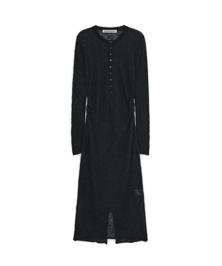 Sunburn Project Mohair Maxi Knit One-Piece, Black