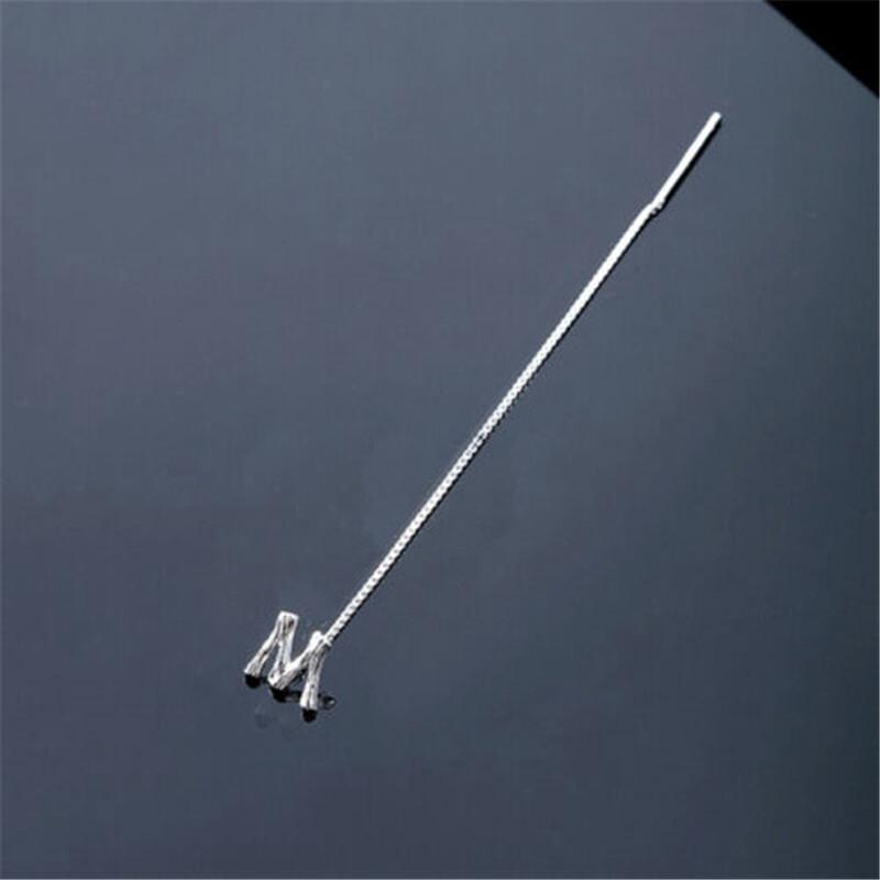 

Медные серьги-гвоздики с ушной нитью AZ для женщин, цепочка с кисточками, начальная буква алфавита 7cm серебряный