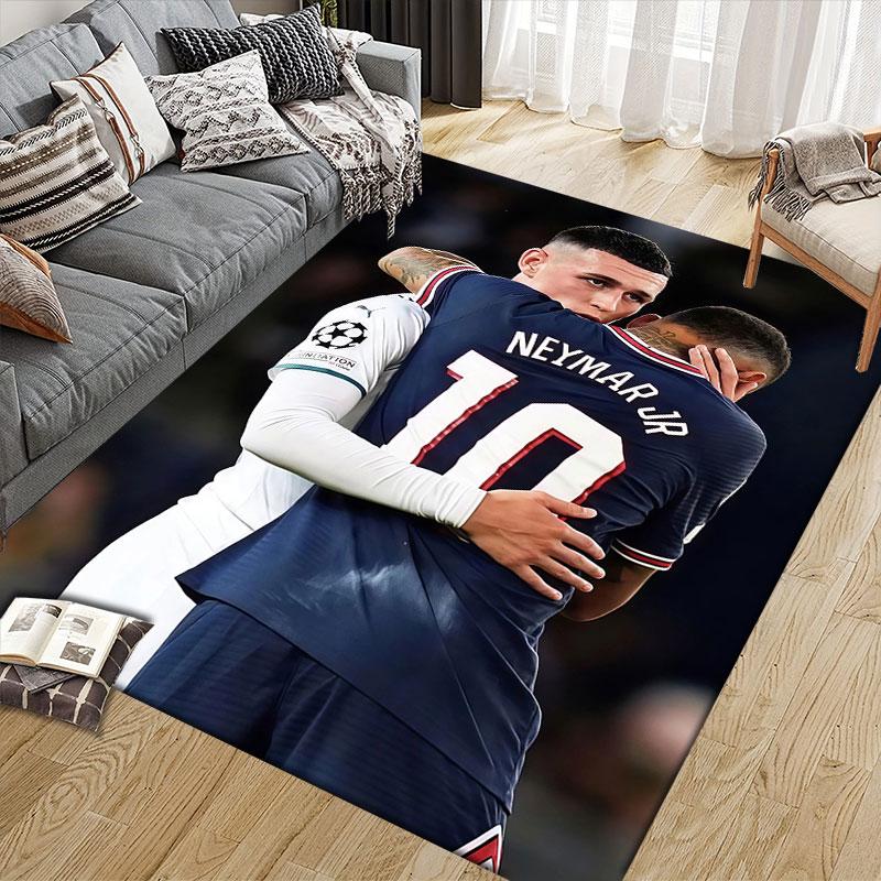 Phil Foden Flannel Printed Carpet, Home Sofa Decoration for Living Room & Bedroom, Non‑Slip Play Flannel Floor Mat for Game Room