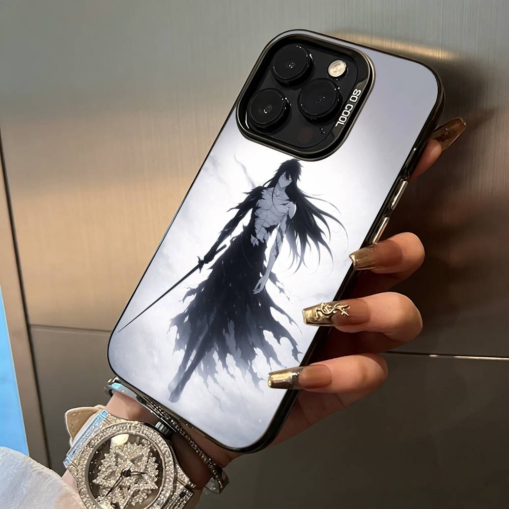 

Hot anime-B-L-E-A-C-H Phone Case For iPhone 17,16,15,14,13,12,11 Plus Pro Max Colored Silver Phone Case iPhone17ProMax